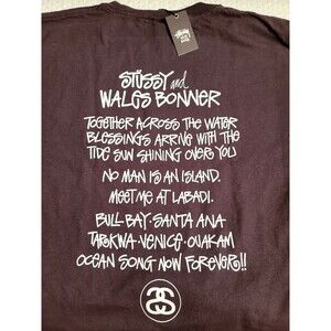 NEW Stüssy x Wales Bonner Ocean Song T-Shirt Brown XXL
